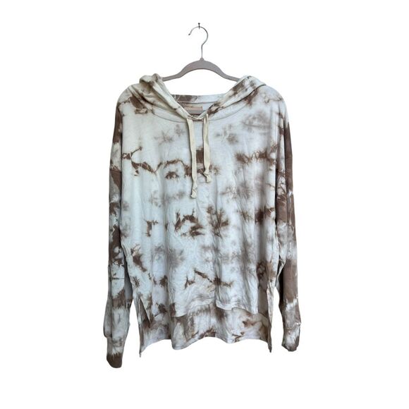 found la Tops - Found LA Dreamer Tie Dye Hoodie Taupe Tie Dye High Low Size Large Nordstrom NWT‎